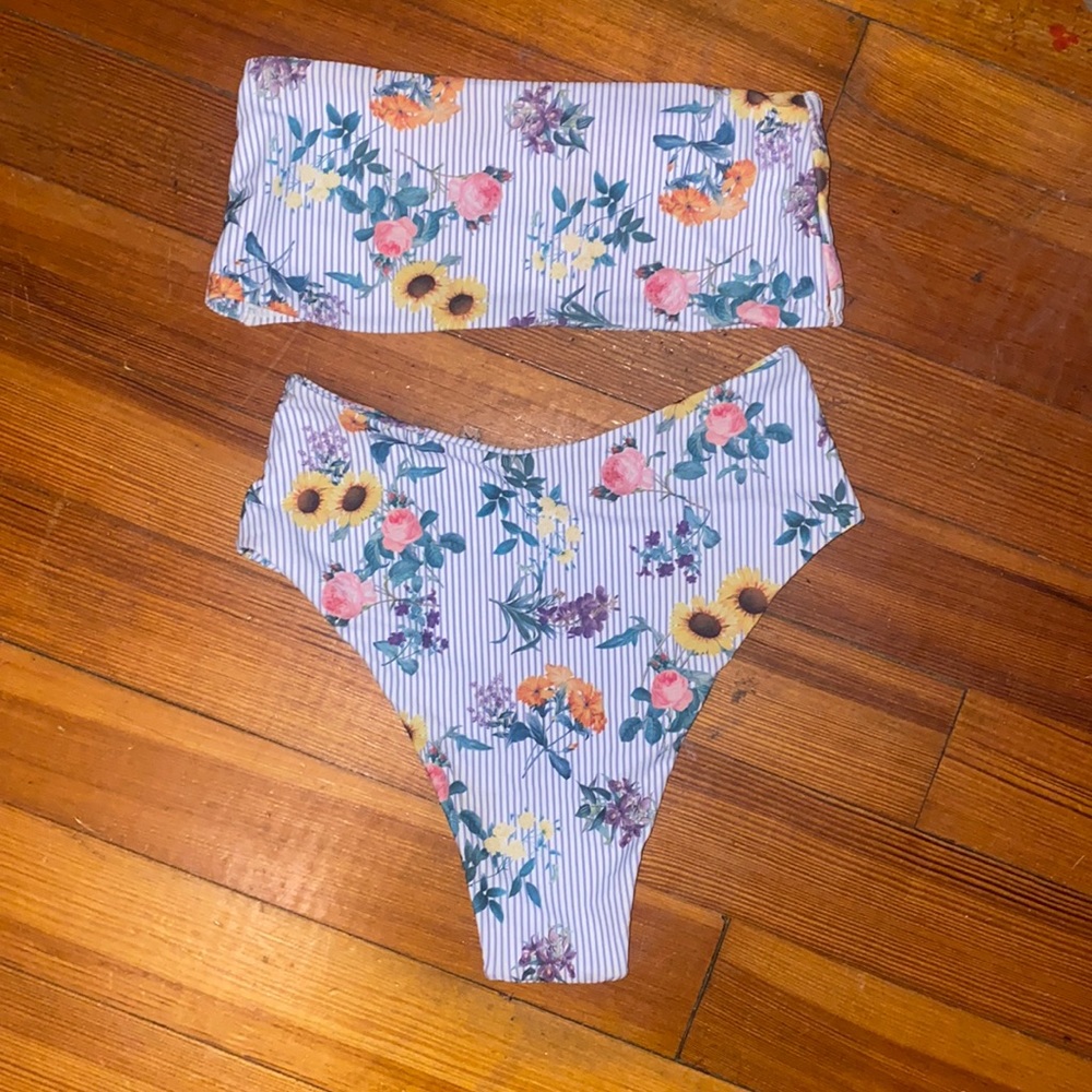 Zaful bandeau/ high rise bikini